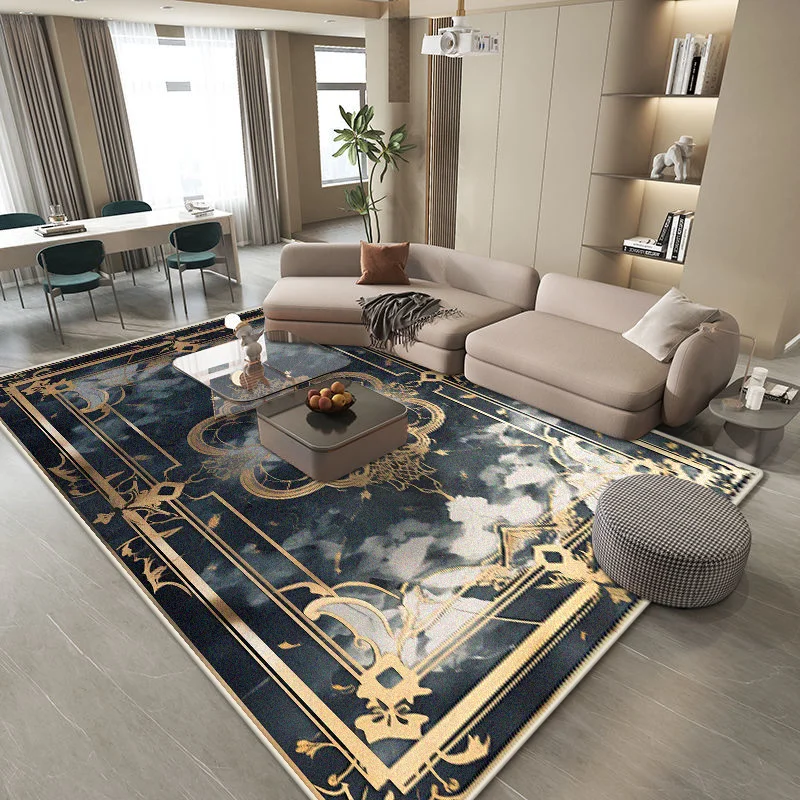 

Роскошное украшение в европейском стиле, домашний ковер для гостиной, противоскользящий мягкий коврик для журнальных столиков, легко чистящийся декор для спальни, коврик для постельного белья