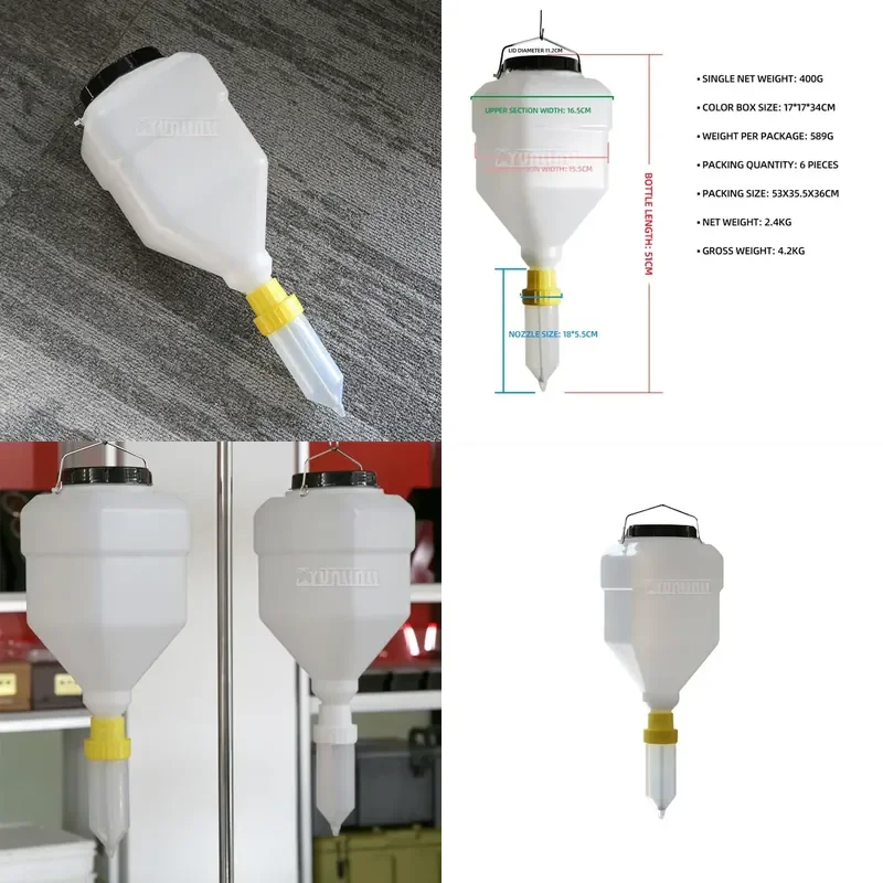 5L Salad Dressing Extrusion Bottle Hanging Sauce Dispenser Large Diameter Sauce Squeeze Bottle