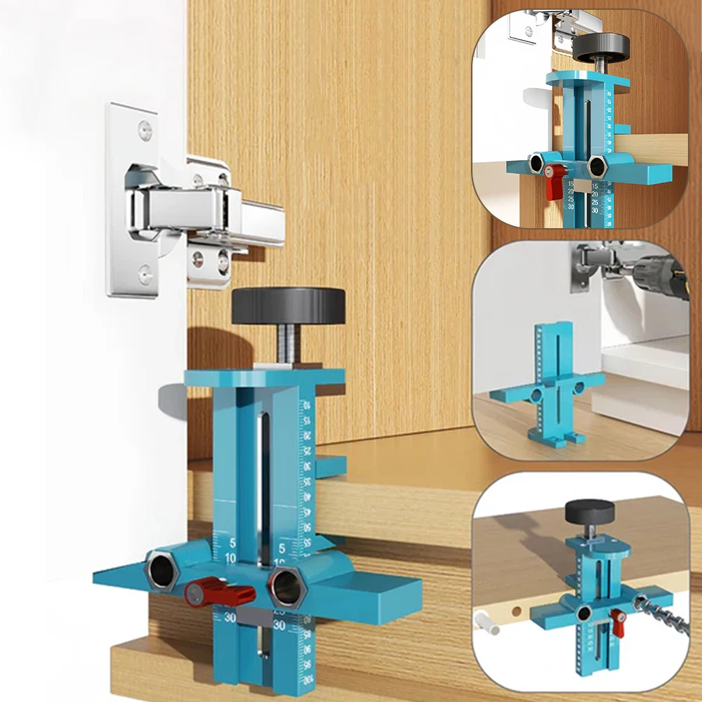 

Приспособление для крепления двери шкафа 3 в 1 с основанием, инструмент для установки двери шкафа для быстрого открытия отверстия для стены и основания