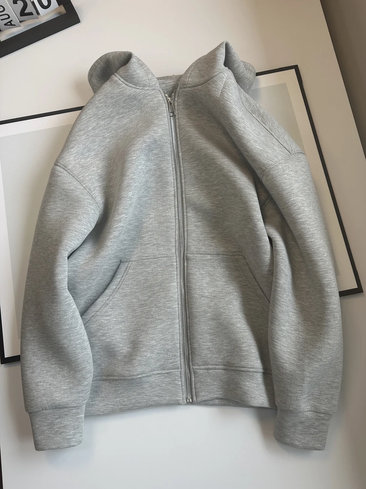 

Женская толстовка-кардиган Sumu American Style с капюшоном, свободного кроя, на молнии, с длинными рукавами, теплая, хлопковая, для осени и зимы