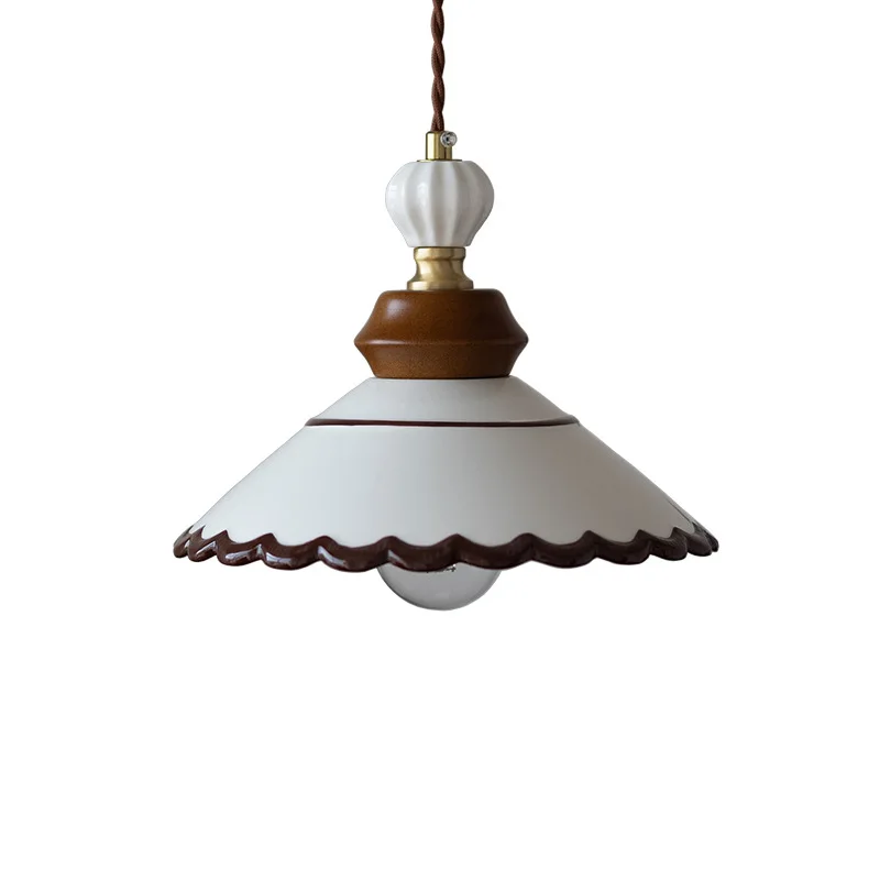

Hand painted ceramic chandelier French retro cream style restaurant bedside entrance bar table study tea room lamps
