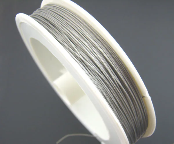 0.45mm Handmade Steel Wire Beading Wire Thread Cord Antique Silver Color Metal Chains DIY Jewelry Gifts,1Roll (Approx 56M/Roll)