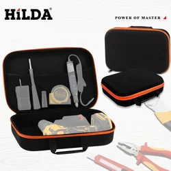 HILDA Large Capacity Tools Bag Tools Waterproof Tool Bags Electrician Hardware Tools Bag Black and Orange Multifunctional Toolki