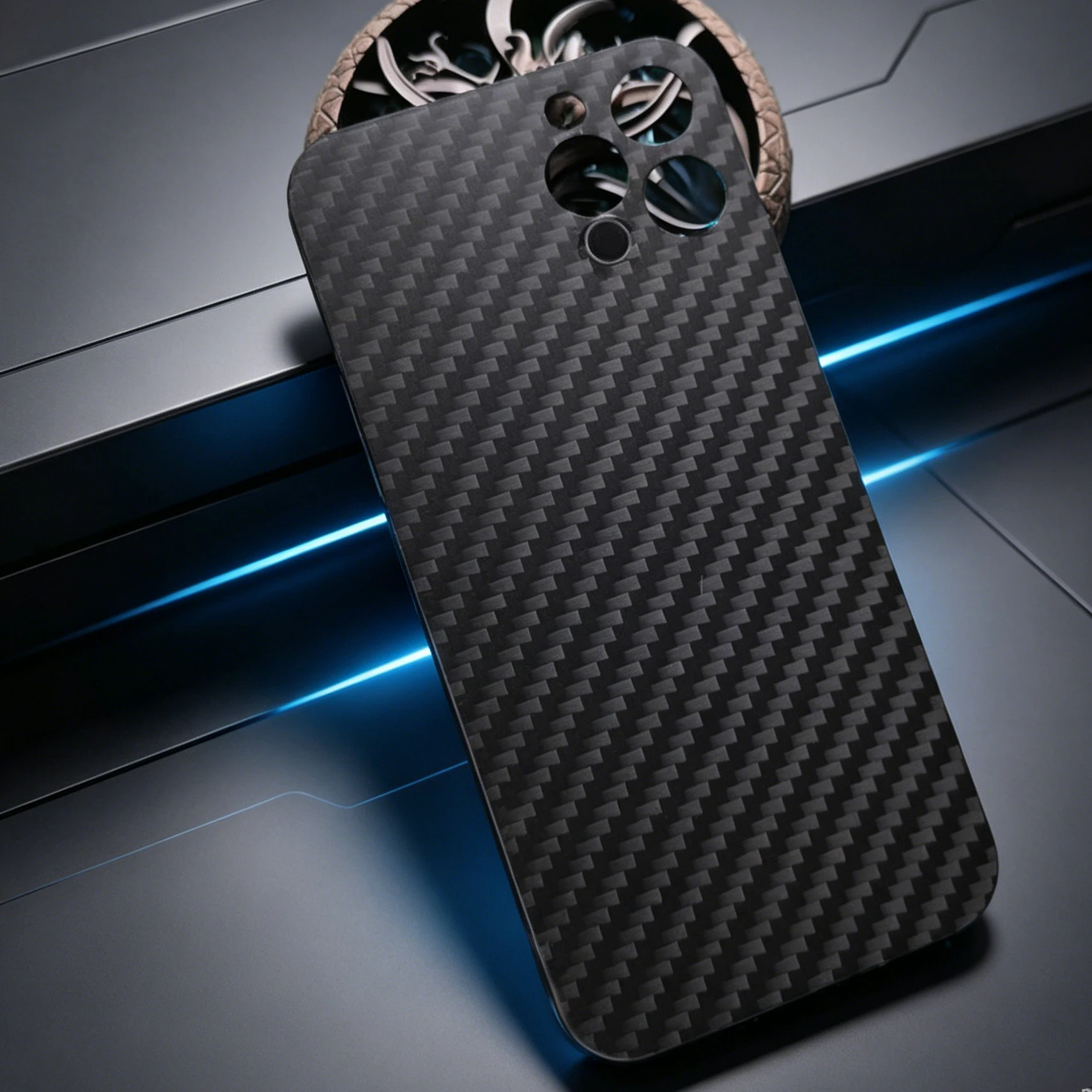 Big Hole Carbon Fiber Back Cover Replacement for iPhone 11 12 13 14 15 Pro Max Xs SE2 Lightweight Rear Panel DIY With Toolkit view 4