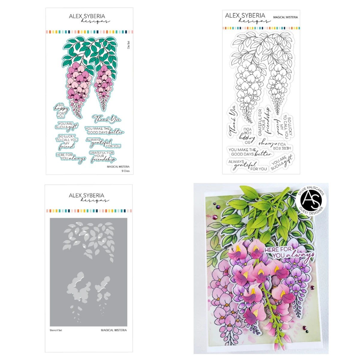 Alex Syberia Cozy Tea Time Magical Wisteria Stencil Peony Corners Lush Dies Card Making Scrapbooking DIY Paper October 2026 New
