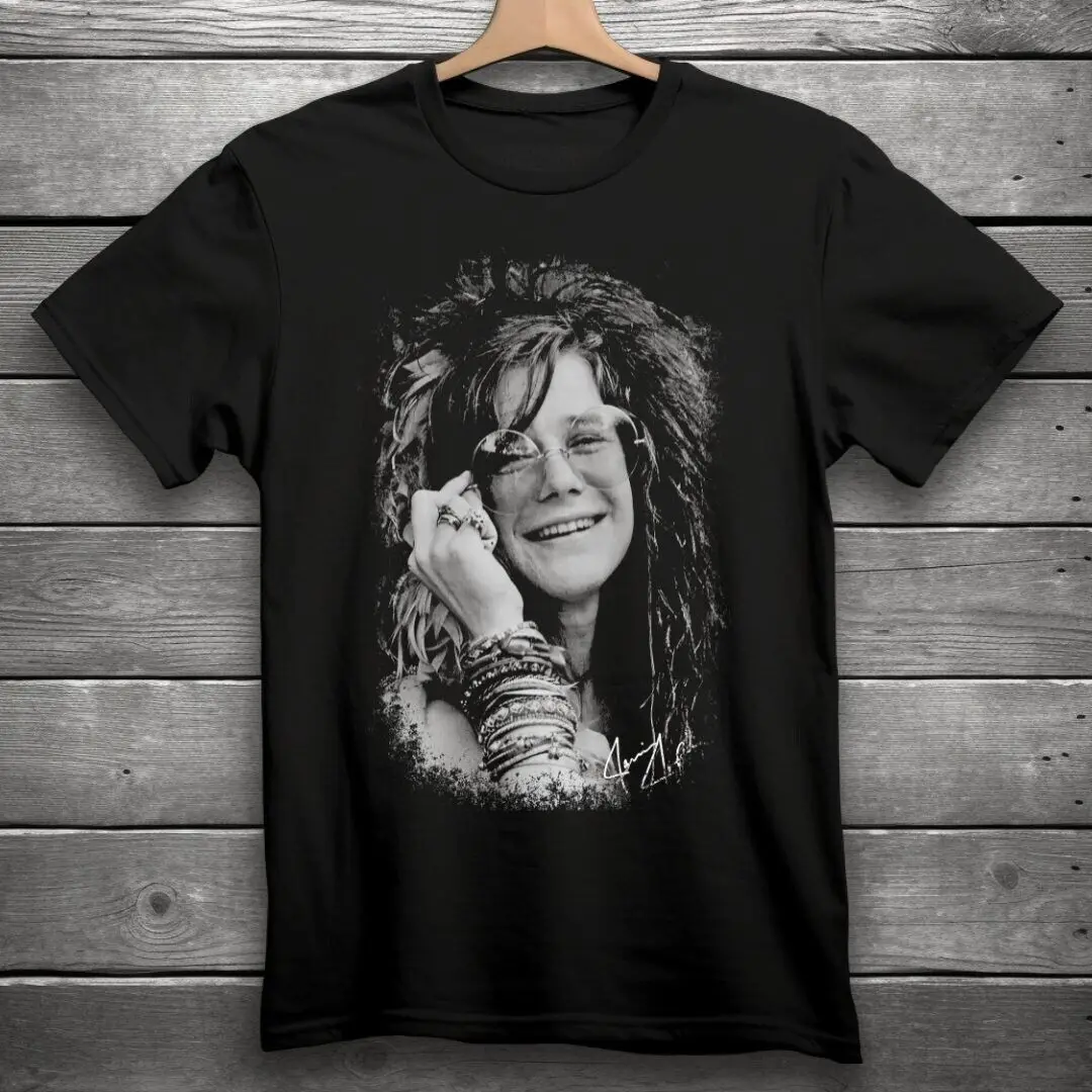 Janis Joplin Classic Rock Band T-Shirt Black S-3XL