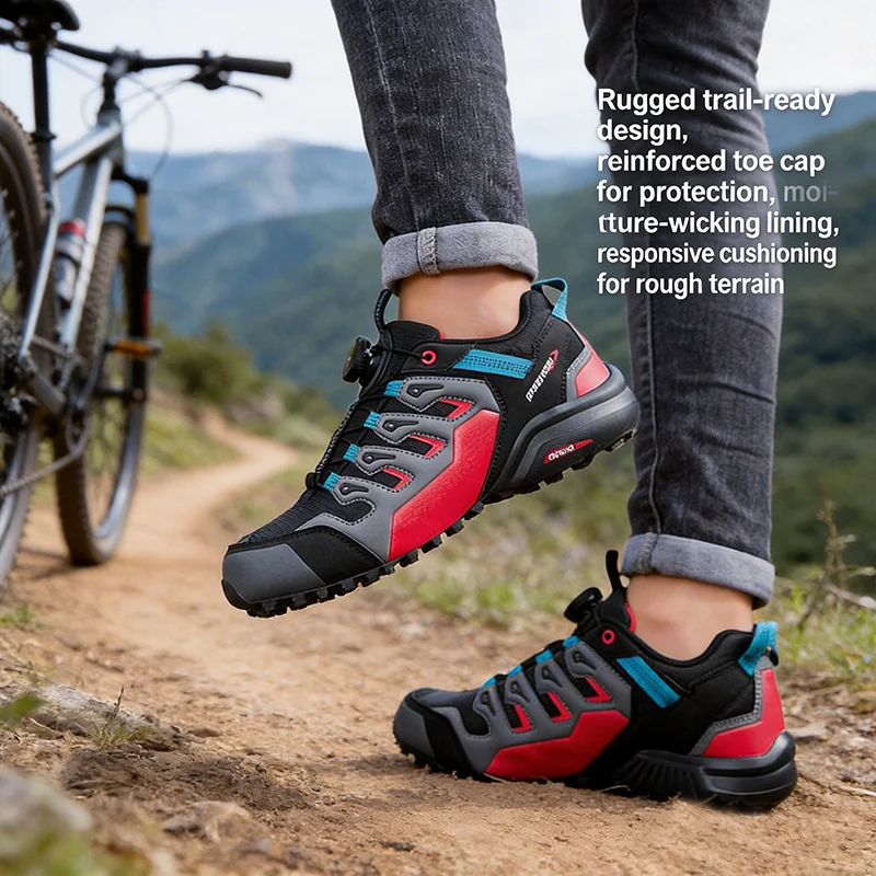 

Men's Outdoor Hiking Shoes Off-Road Non-Slip Anti-Collision Breathable High-Quality Men's Boots Lockless Casual Cycling Shoes