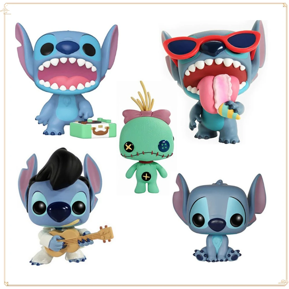 

FUNKO Pocket Lilo&Stitch Toy Figures Cartoon Cute Stitch Doll Desktop Ornament Children's Collection Birthday Gift Toy Handmade