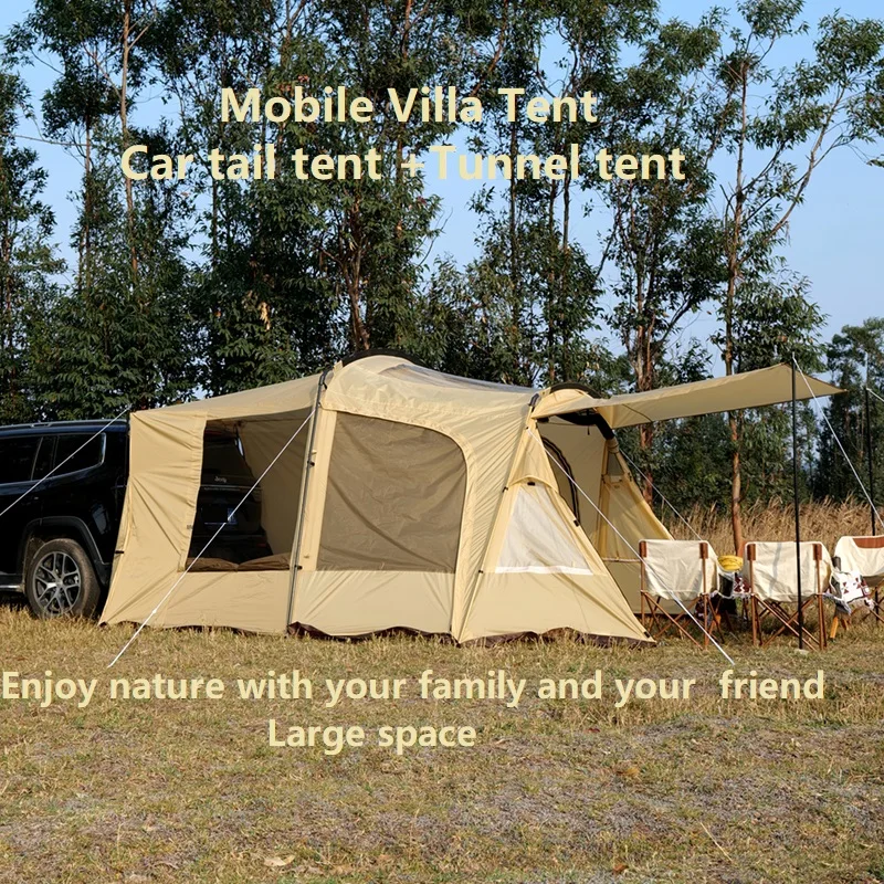 

Design Hot Sale 5-8 People Waterproof Windproof Large Space 1 Room and 1 Living Room SUV Car Rear Tailgate Tent