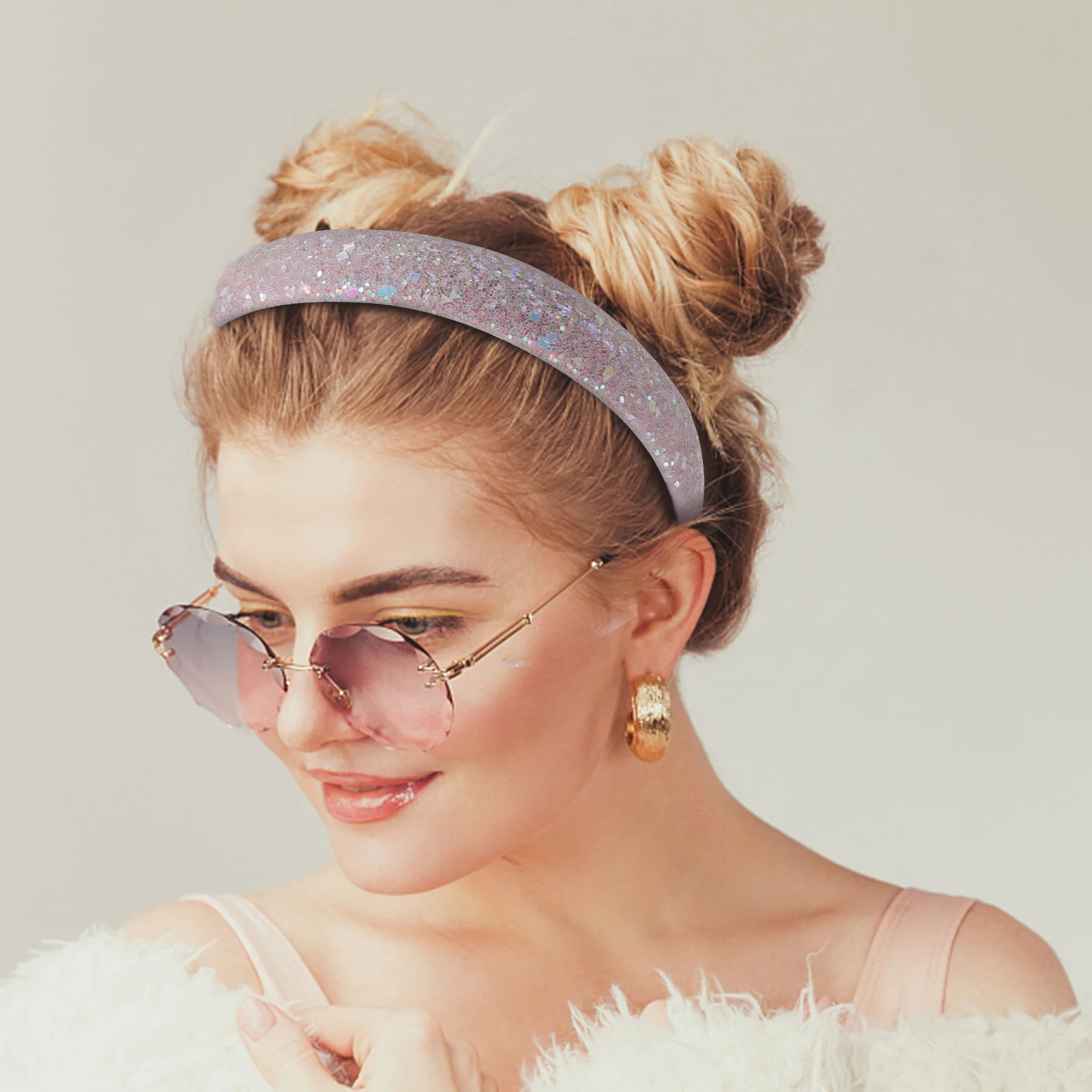 

4 pcs Sequin Headb for Glitter Hairb Spring Fabric Wide Padded Sparkly Hairb s Lightweight Comfortable