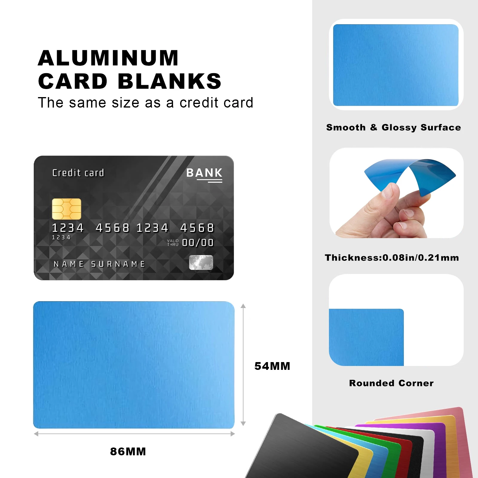 AENBUSLM Laser Engraving 200pcs Colorful Aluminum Alloy Sheets for CNC Engraving, Laser Crafting,