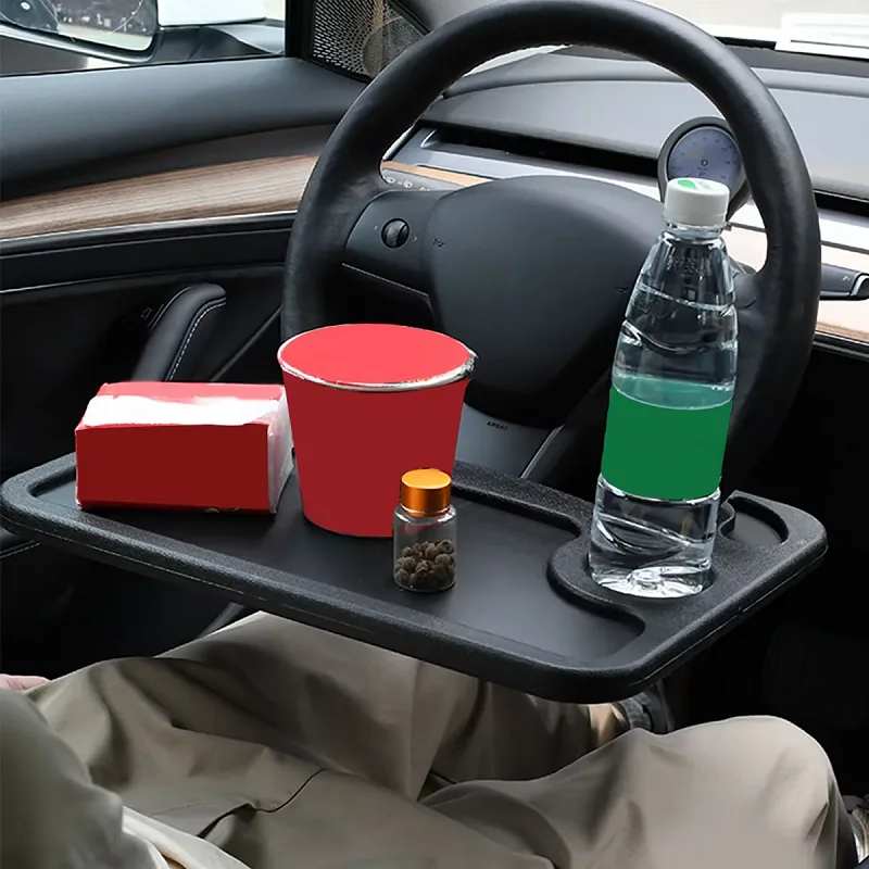 Car Desk Mount Tray Table Steering Wheel Dining Bracket Work Eat Stand Coffee Food Drink Board for Vehicle Interior