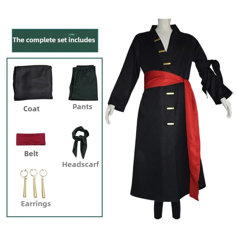 Fantasia Wano Land Roronoa Van Zoro Cosplay Kimono Anime Piraat Disfraz Kostuum Mannen Mannelijke Halloween Carnaval Party Kleding