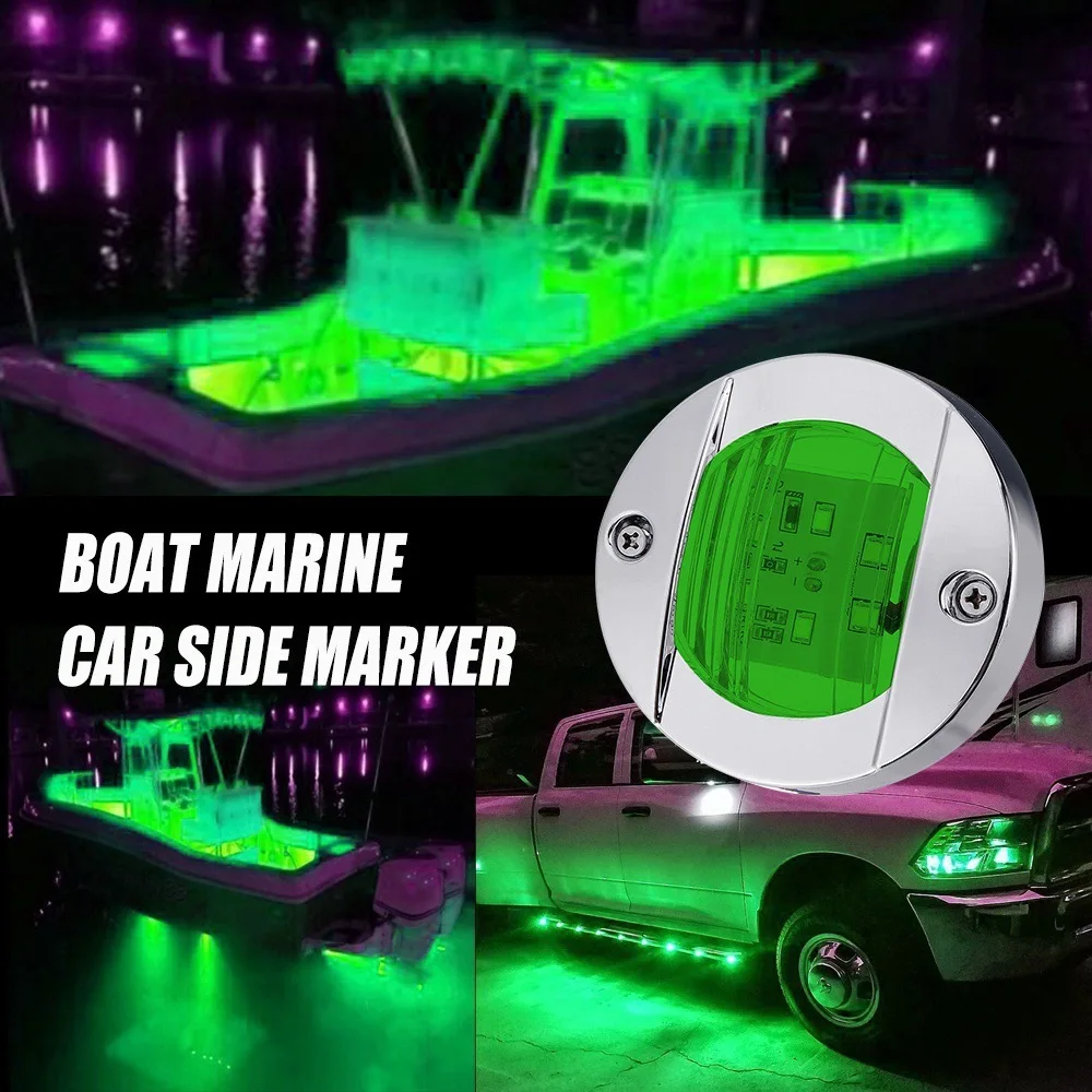 Waterproof 6LED Round Side Marker Lamp 12V 24V Truck Trailer Boat Clearance Signal Indicator Auto Universal Lights