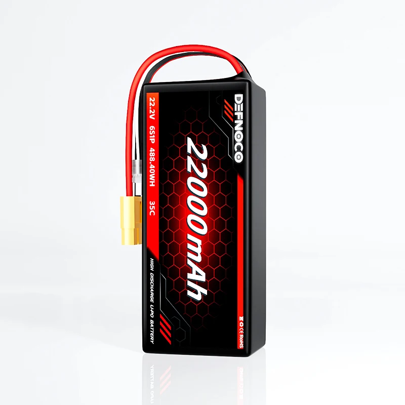 

Defnoco 22000mAh 6S 22.2V 35C Lipo Battery Pack for FPV/UAV Drone