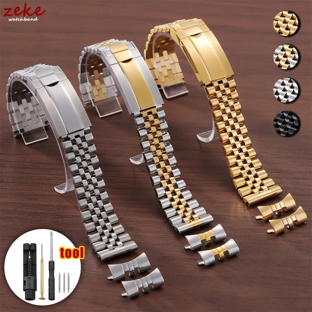 

Luxury Solid Stainless Steel Watch Bracelet for Jubilee for Rolex DAYTONA SUBMARINER Yacht-Master GMT Curved Strap 20mm 21mm 22m