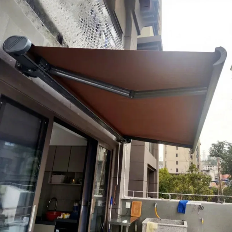 

ATV&UTVFull Cassette Motorized Remote Control Retractable Awning Windproof Heavy Duty Folding Arm Sunshade Outdoor for Garden