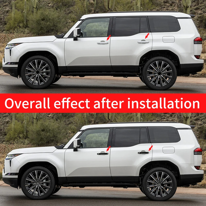 Car Upgrade For Lexus GX550 GX550H 2024-2025 Exterior Door Handle Chrome Sequins Trim Styling Upgrade Accessories