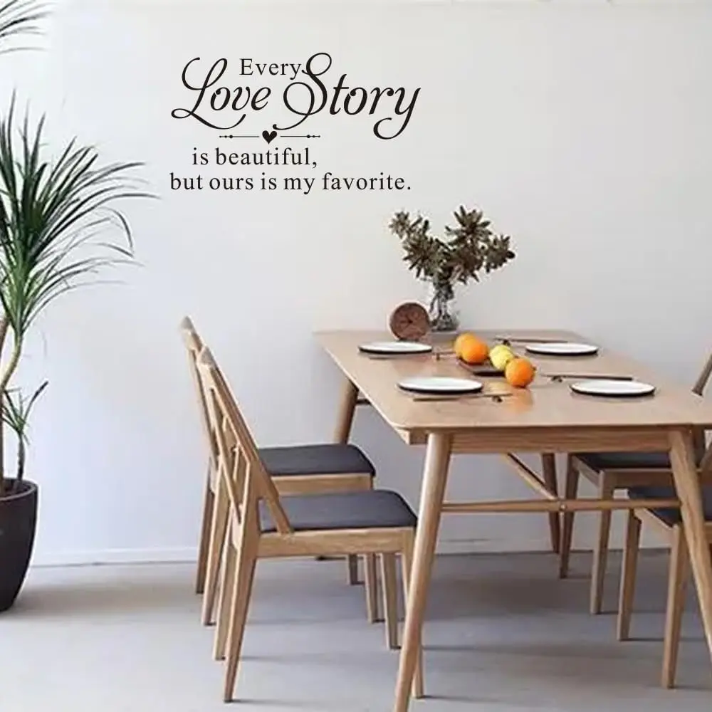 كل قصة حب جميلة، ولكننا المفضلة لدي - ملصقات حائط من الفينيل المنحوتة، حروف، اقتباسات، ملصقات نصية، ديكور منزلي