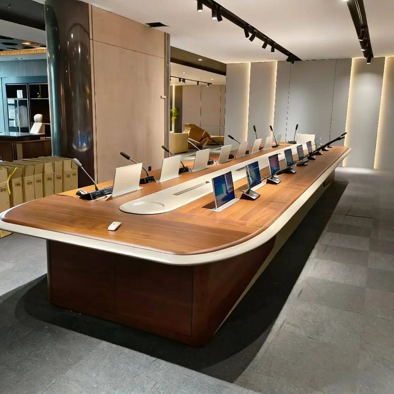 Painted conference table Long table Simple modern rectangular negotiation table