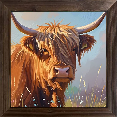 Painted Ox Element American Printed Oil Painting Art Style Waterproof Stickers Are Suitable for Coffee Shop Decoration