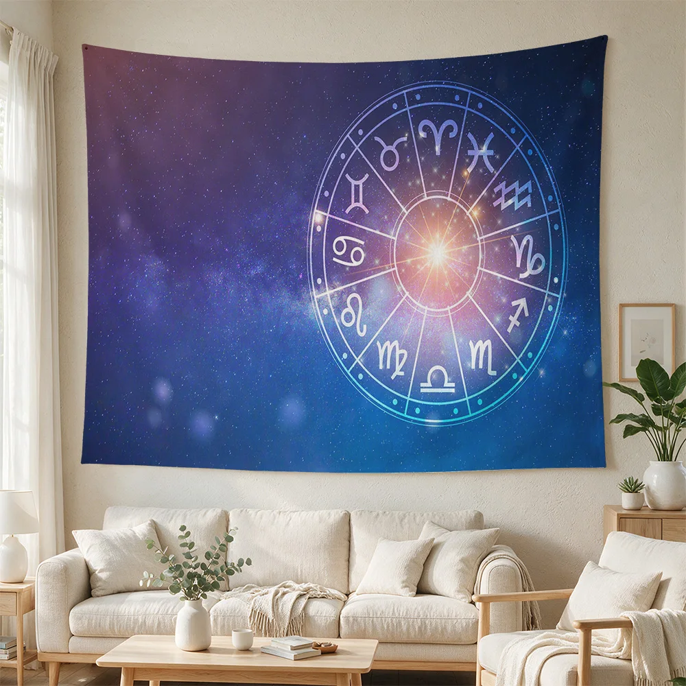 Large Celestial Zodiac Constellation Star Map Tapestry Wall Hanging Astrology Boho Nursery Decor Room Art