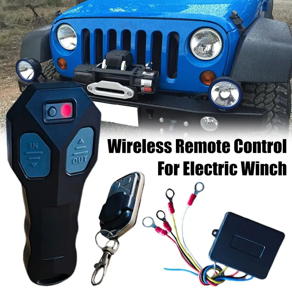 12V 24V Universal Wireless Winch Remote Control Switch Kit 433MHz Receiver Set For Jeep Truck ATV SUV Car Accessories