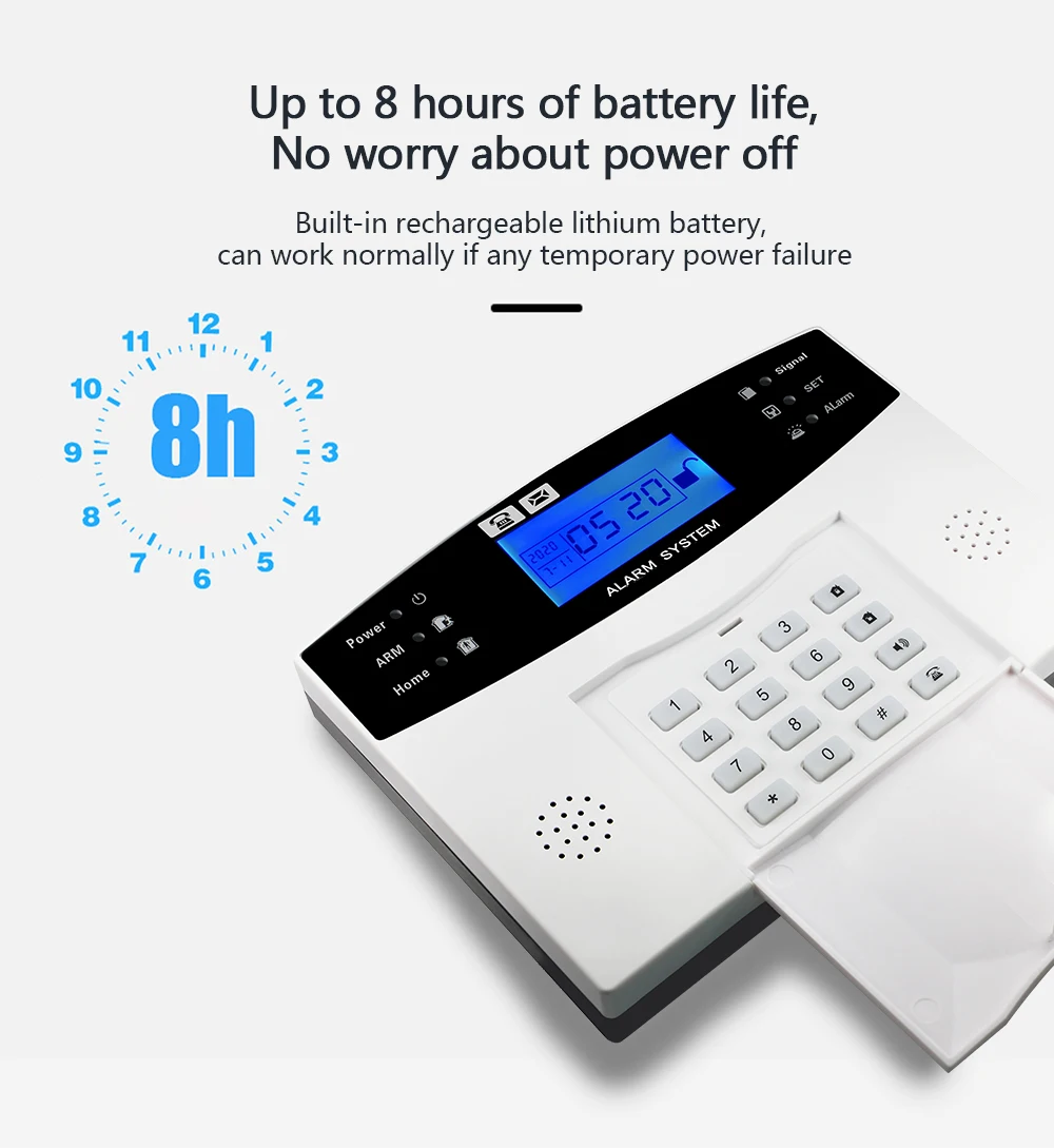 Wofea-sistema de alarma antirrobo Tuya Smart life, WIFI, GSM, recordatorio de voz, teclado LCD, soporta Alexa y Google Home
