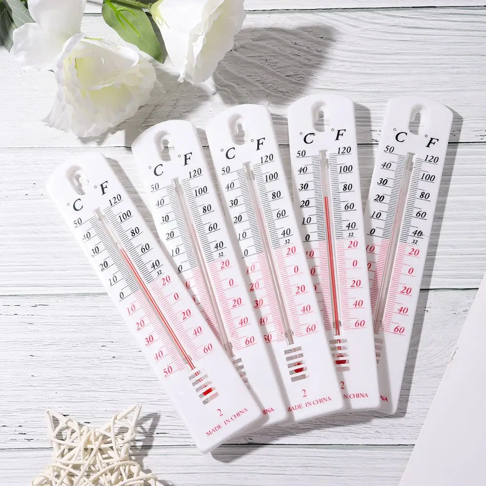 Wall Hang Accurate White Plastic Thermometer Durable Greenhouse Office Room Thermometer Indoor Outdoor Temperature Temp Meter