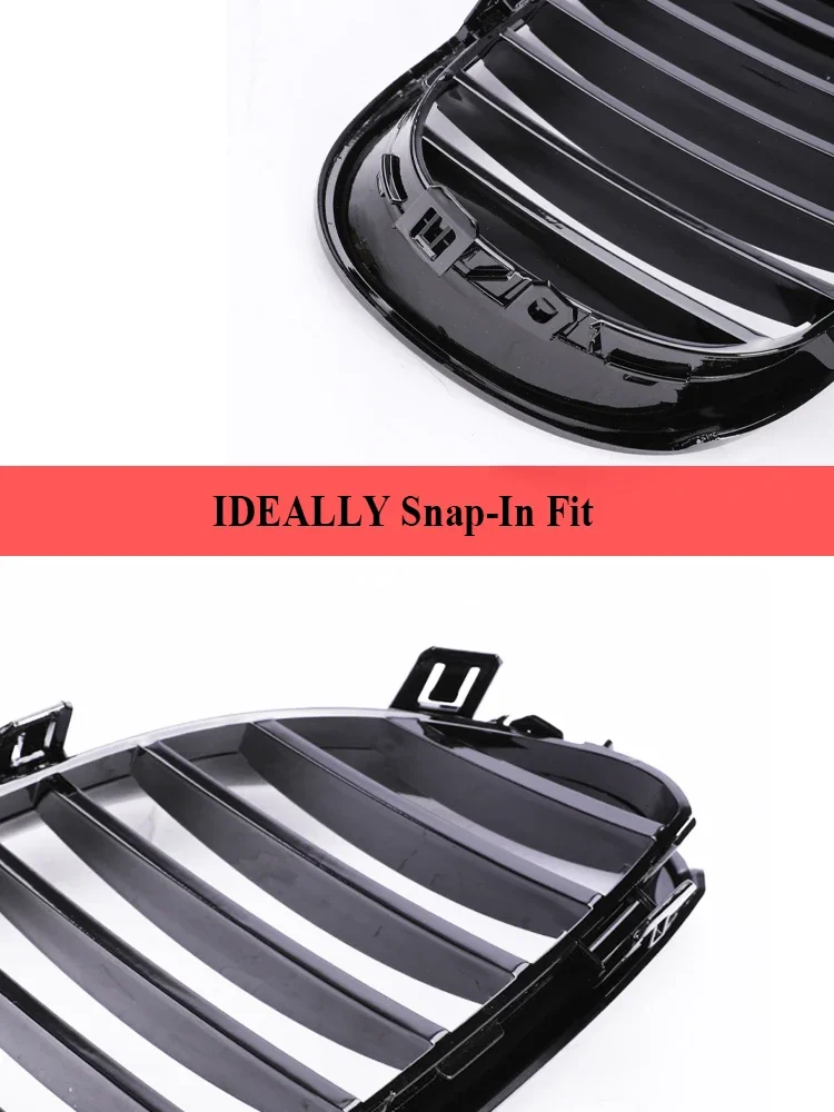 Rejilla delantera para M5 de carreras, accesorio de color negro brillante, cromado, carbono M, para BMW serie 5, E60, E61, 2004-2009, 530i, 535i, 540i