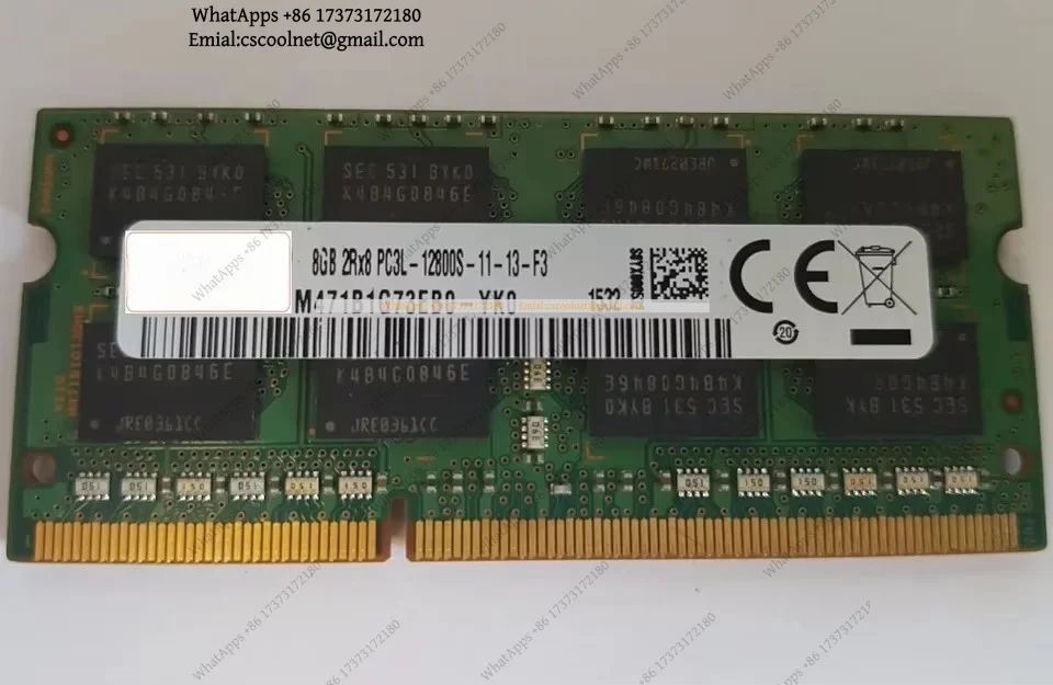8GB 2RX8 PC3L-12800S 1600MHz Notebook RAM Memory Module M471B1G73EB0-YK0 Laptop Internal Parts