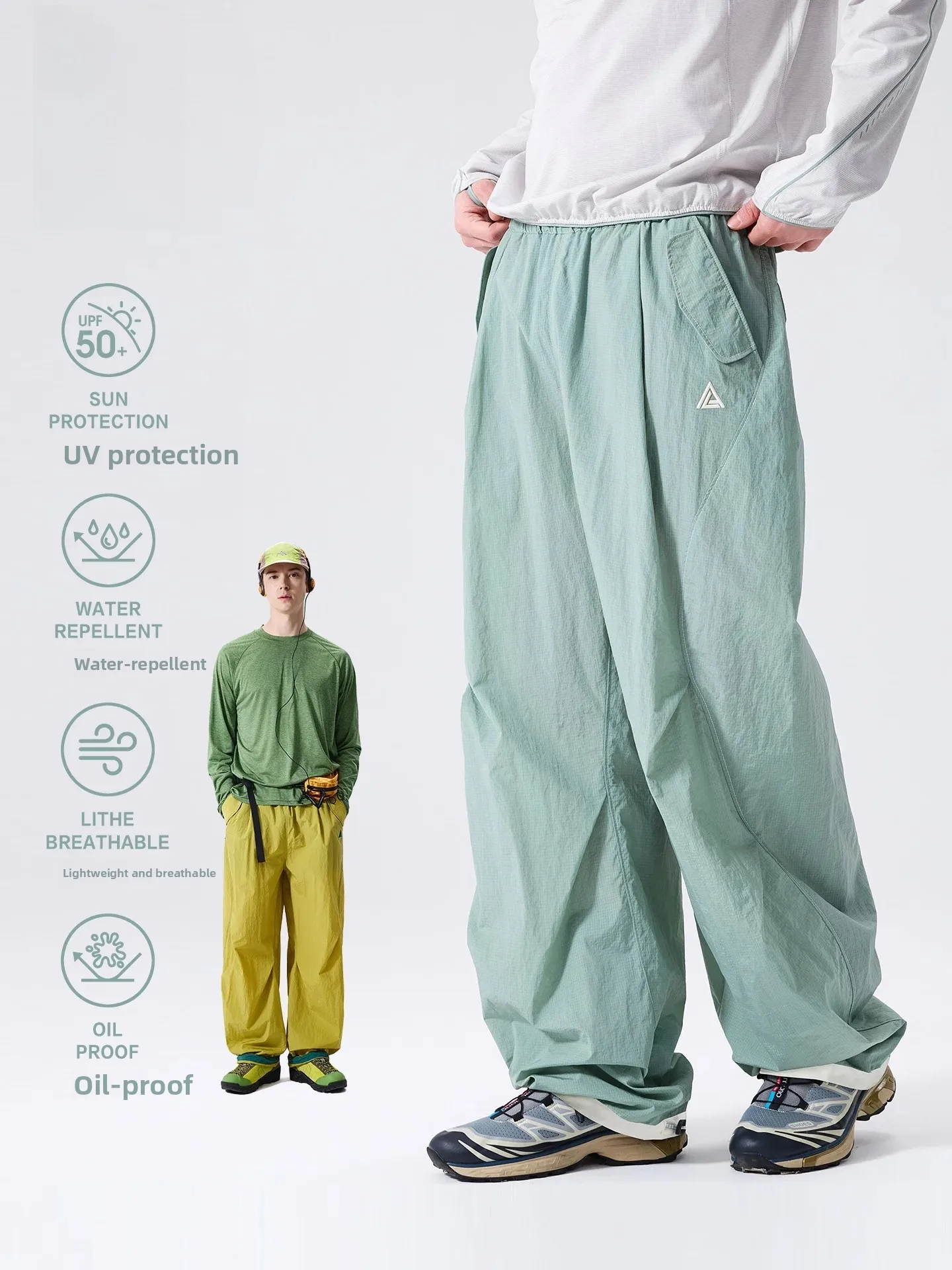 LAZY DAY Outdoor Three-Proof Water-Resistant Quick-Dry Lightweight Breathable Men's Hiking Pants Loose Fit Casual Workwear