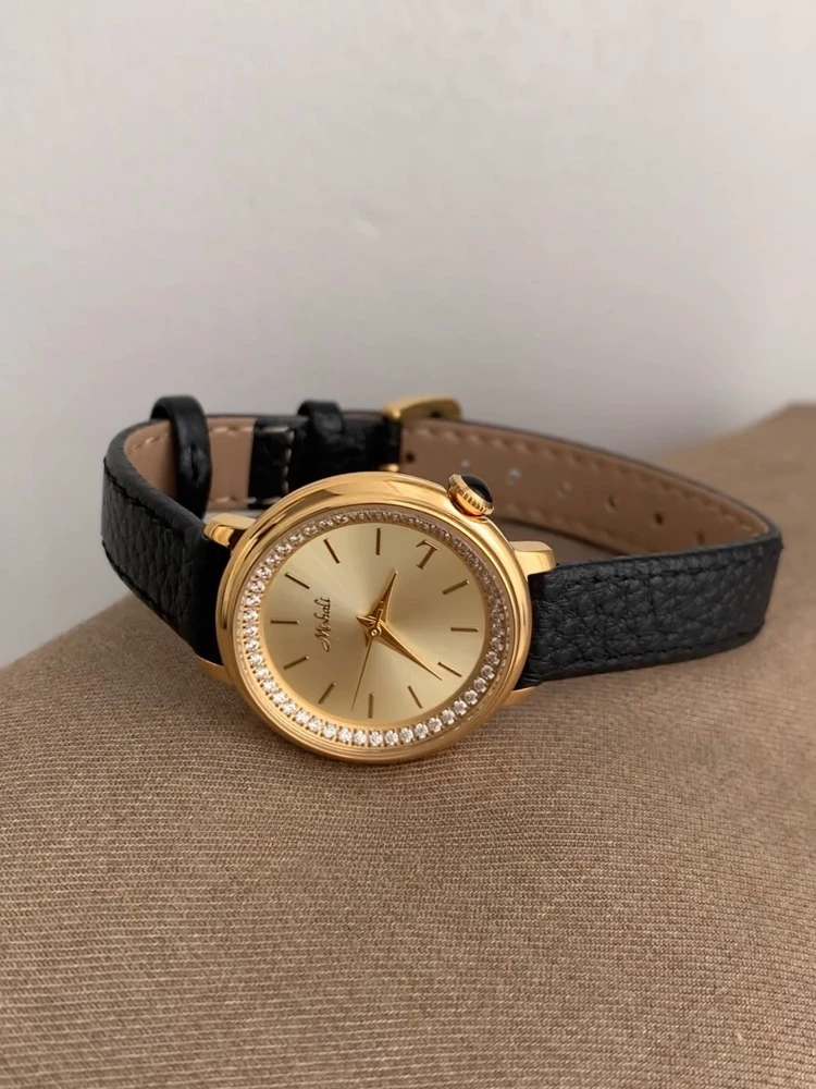 Vintage Women Quartz Watches Classic Small Round Elegant Dress Wristwatches Leather Band Simple Female Clock Reloj Mujer