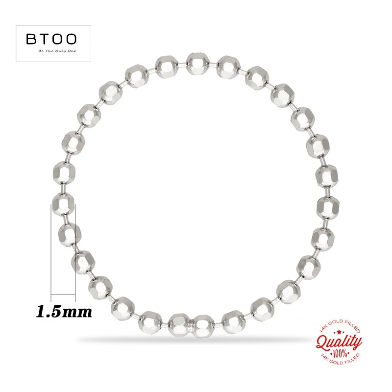 925 الفضة الاسترليني 1.5mm DC حبة سلسلة حلقة الحد الأدنى المفصل الدائري للنساء مجوهرات فضية