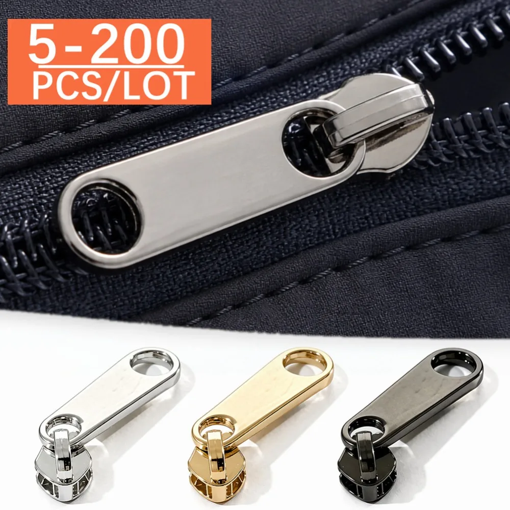 5/20/100/200Pcs 5# Nylon Zipper Slider for Sewing Zippers Head Bag Zips Pulls Shoes Zip Repair Kit DIY Clothes Accessories