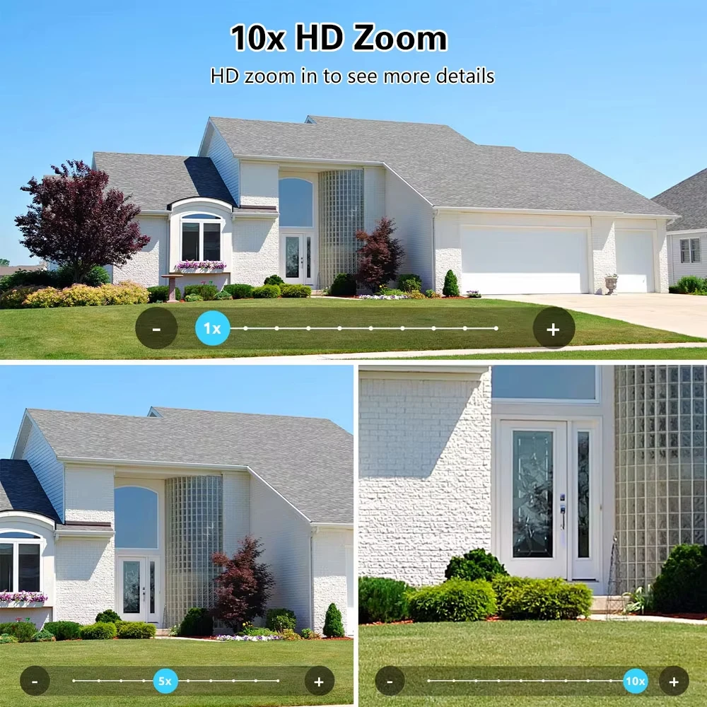 Nueva cámara de seguridad Wifi para exteriores de 12MP, 6K, vigilancia con Zoom 10X, IP, 3 lentes, cámaras de pantalla Dual, seguimiento automático, cámara CCTV IPC360 para el hogar