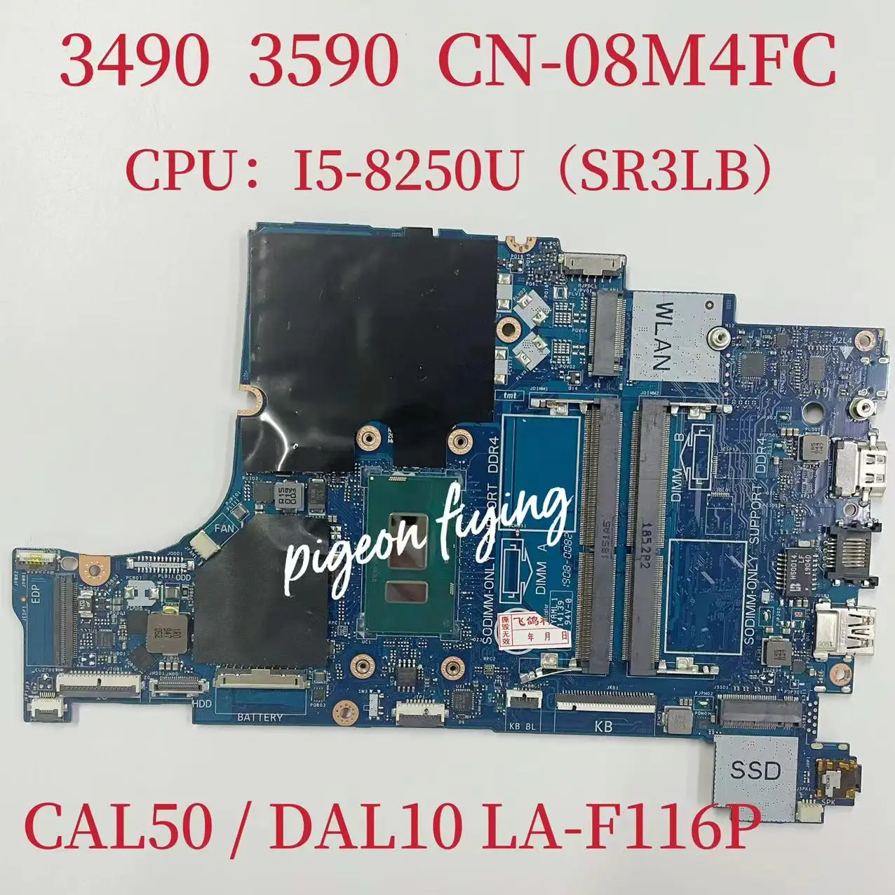 

LA-F116P Mainboard For Dell Inspiron 3490 3590 Laptop Motherboard CPU:I5-8250U SR3LB CN-08M4FC 08M4FC 8M4FC 100% Test OK