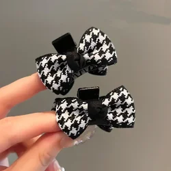 2pcs Small Size Bangs Grip Clip Fluffy Broken Hair Claw Women Girls Bangs Side Clip Hair Claw Small Size Bow Hair Clip Headdress