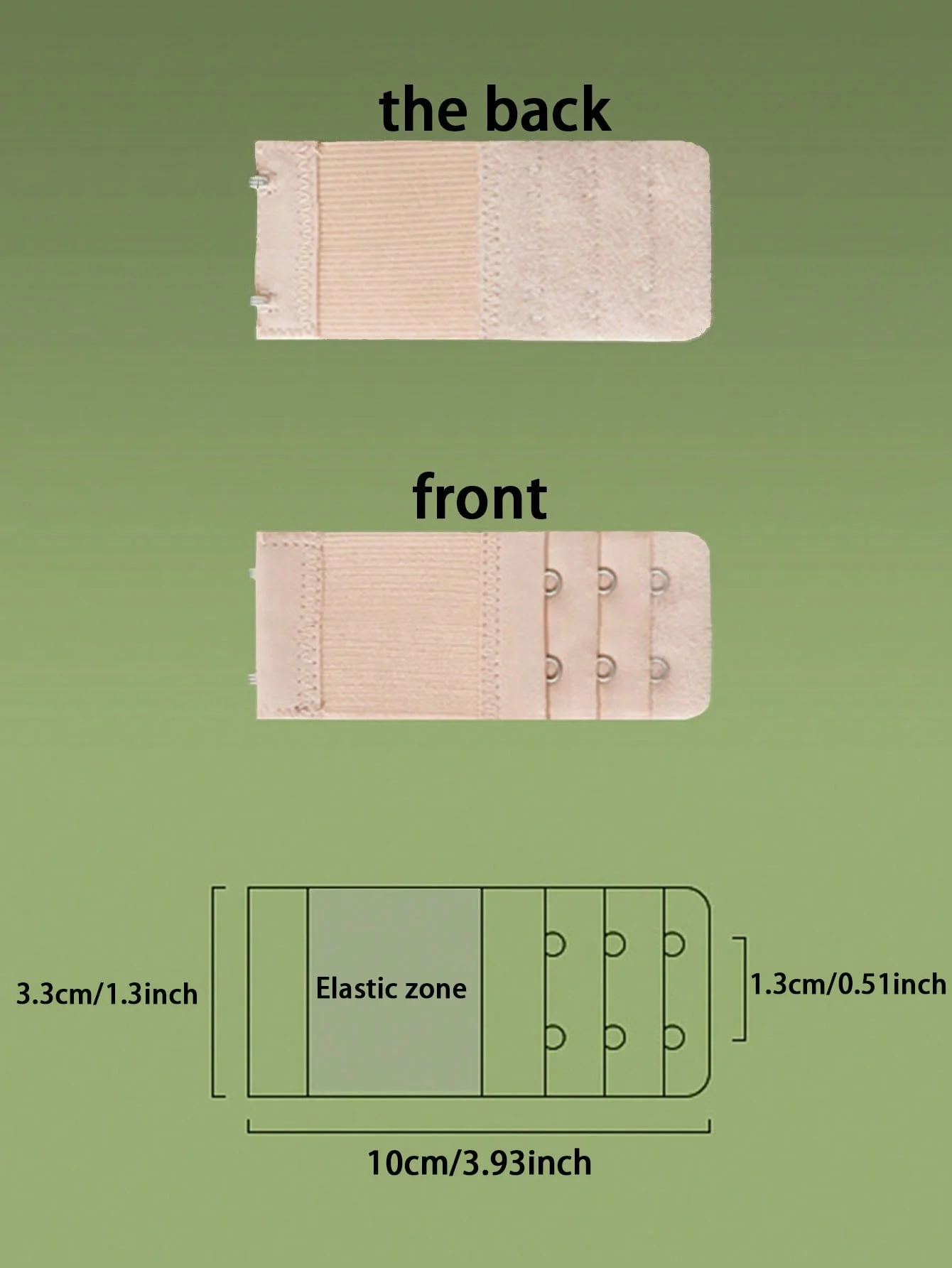 3pcs/set Bra Extender Hooks (elongated), Underwear Accessories，Elastic, adjustable, underwear extension buckle, bra extension bu