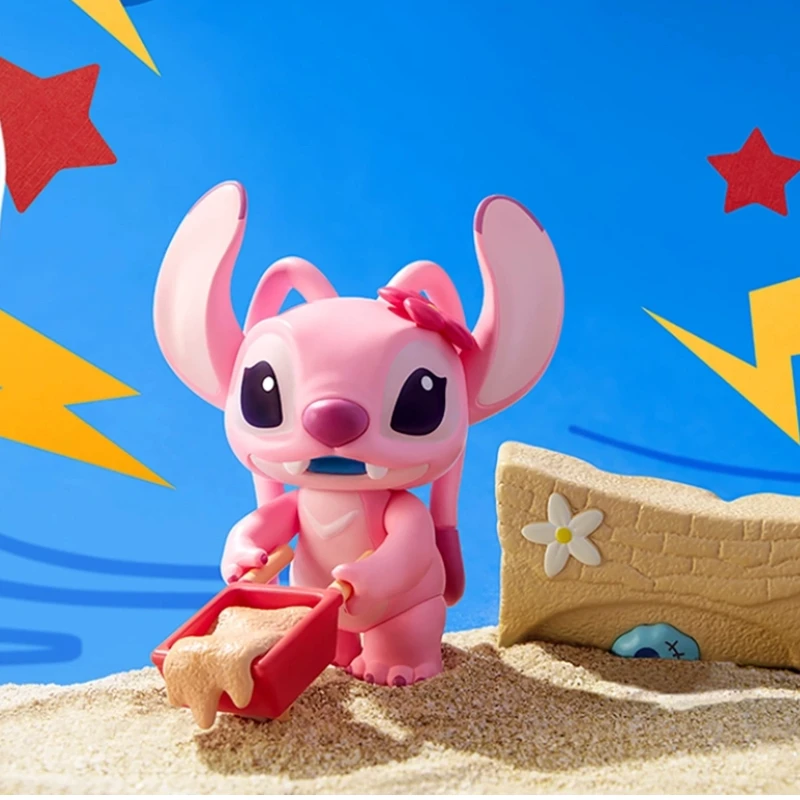 Nieuwe echte Disney Stitch Sandcastle Melee Blind Box Reuben Scrump Angel beweegbare anime figuur trendy speelgoed mysterie cadeau