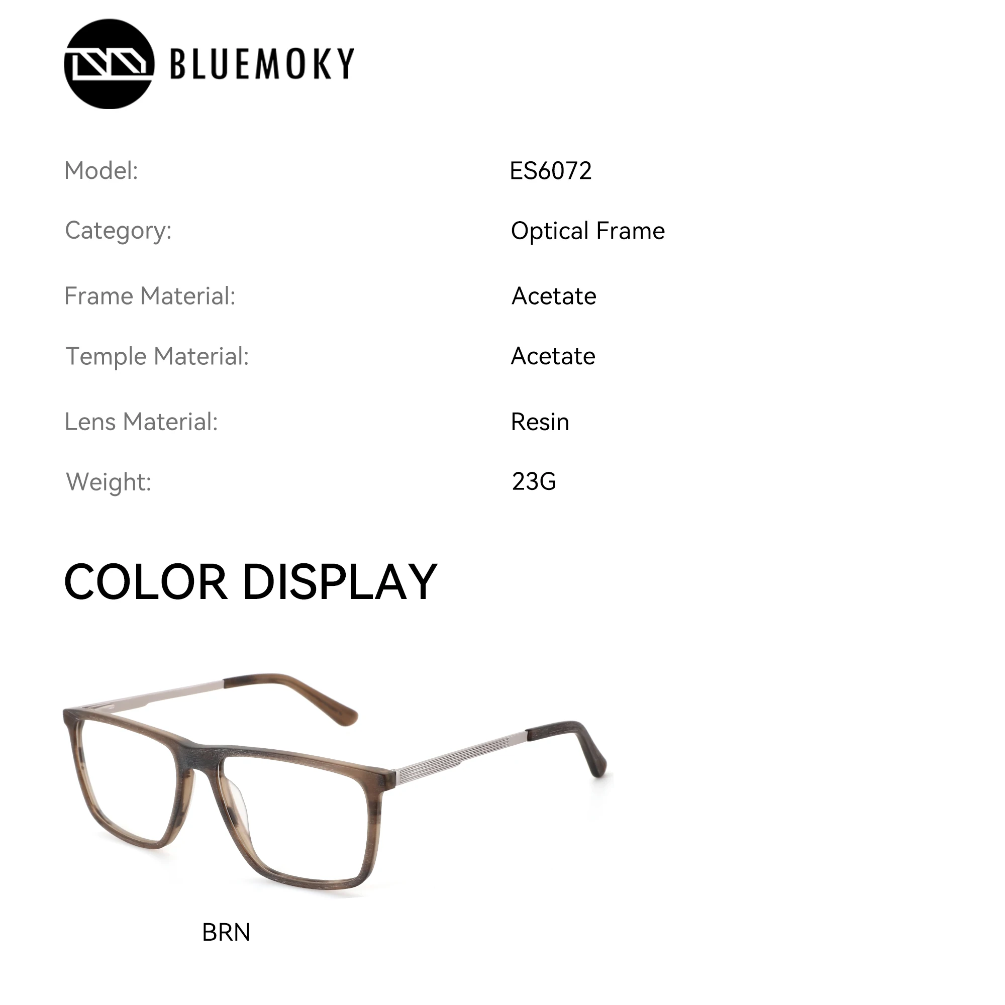 BLUEMOKY Rectangle Acetate Prescription Custom Eyewear Men Anti Blue Light Myopia Multifocal Reading Optical Glasses