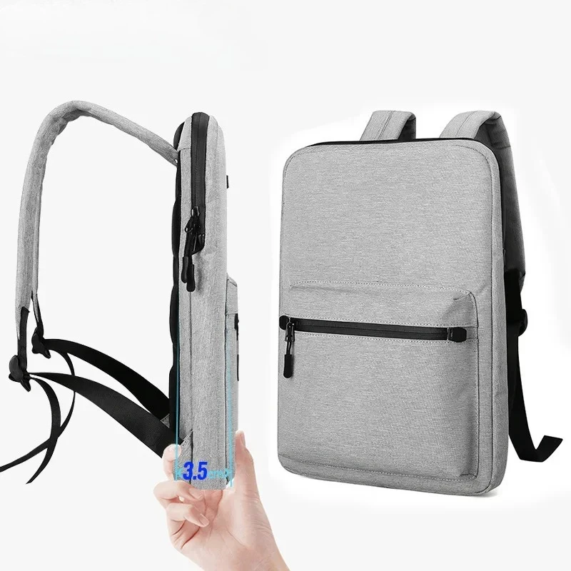 

Ultra-thin Men's Backpack School Bag Thin 15 Inch Laptop Man Bag Women Waterproof Outdoor Business Work Small Backbag Back Pack