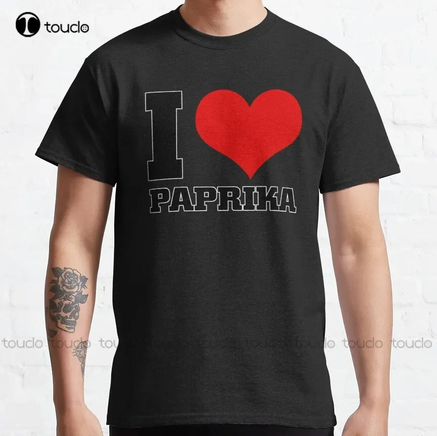 Eu amo comida páprica meu amor clássico camiseta masculina casual personalizado aldult adolescente unisex impressão digital camiseta Xs-5Xl