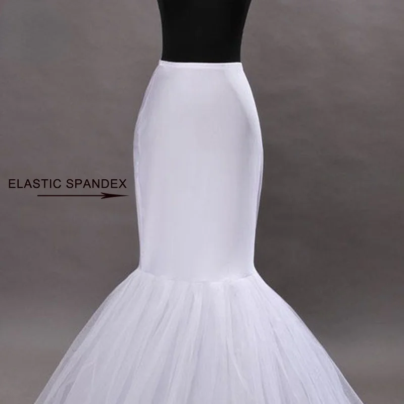 Wholesale Mermaid Petticoat 1 Hoop Bone Elastic Wedding Dress Crinoline Bridal Petticoat Cheap Wedding Accessorie