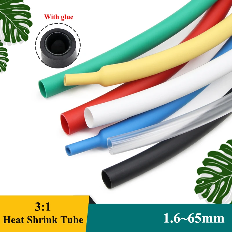 

1~50M 3:1 Transparent Heat Shrink Tube 1.6/2.4/3.2/4.8/6.4/7.9/9.5/12.7/15.4/19.1/25.4/30/39/50/65mm Heat-shrinkable Sleeve Wrap