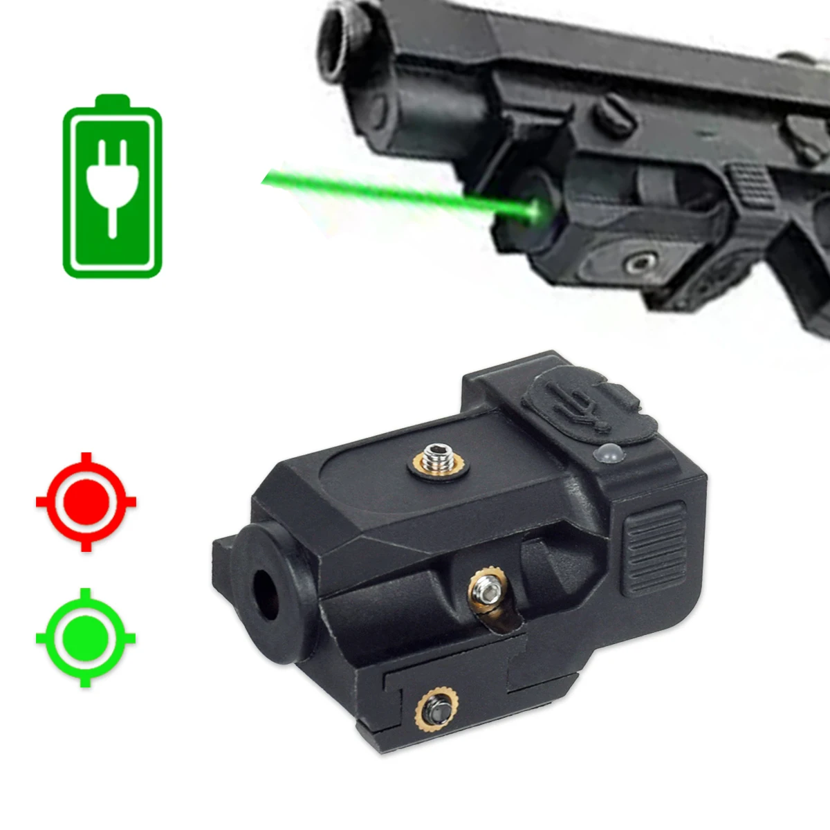 

Tactical USB Charging Rechargeable Green Laser Pointer Sight For Taurus G2 G2C G3 G3C TH9 TORO Pistola Fits PT111 CZ-75 Glock17