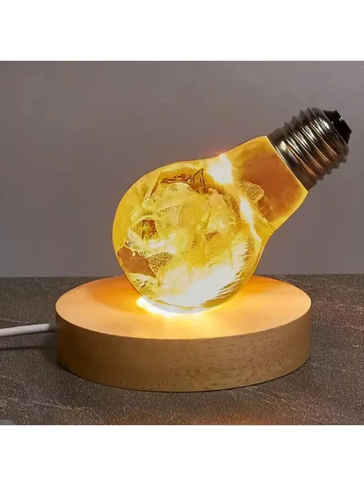 Houten Desktop Decoratieve Verlichting Lichtbasis Nachtlampje Houten Led USB Display Licht Display Stand Lamphouder Lamp Art Ornament - afbeelding 2