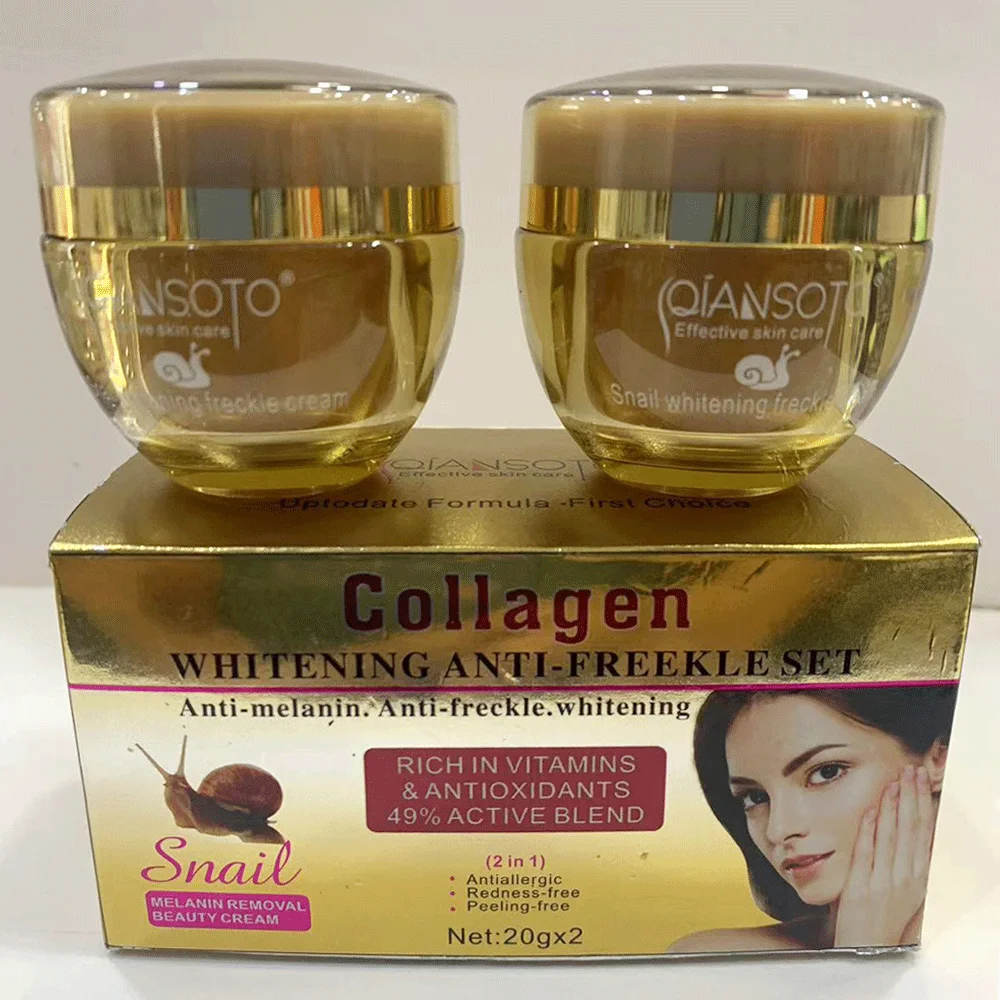 Snail Collagen Day & Night Cream Set - 2-in-1 Brightening & Firming Restores Clarity & Elasticity