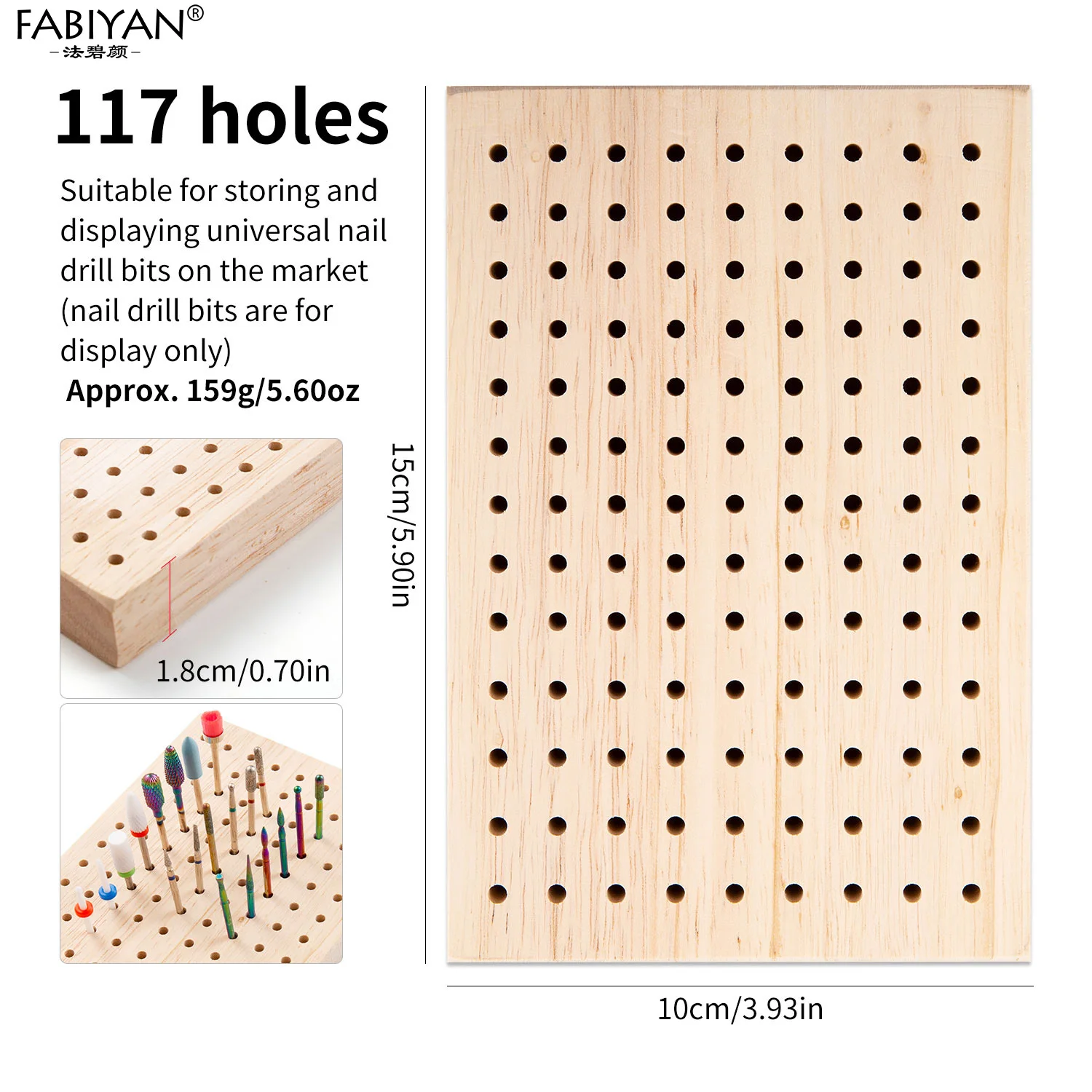 61/81/117 ثقوب مسمار لقمة ثقب لوحة التخزين مانيكير الكهربائية تلميع رئيس عرض موقف قاطعة المطحنة حامل أدوات الأظافر #6