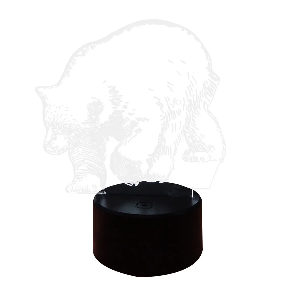 

3D Lamp Durable Acrylic Polar Bear Shape Decorative Night Light Bedroom Living Room Gift Table Lamp Night Light